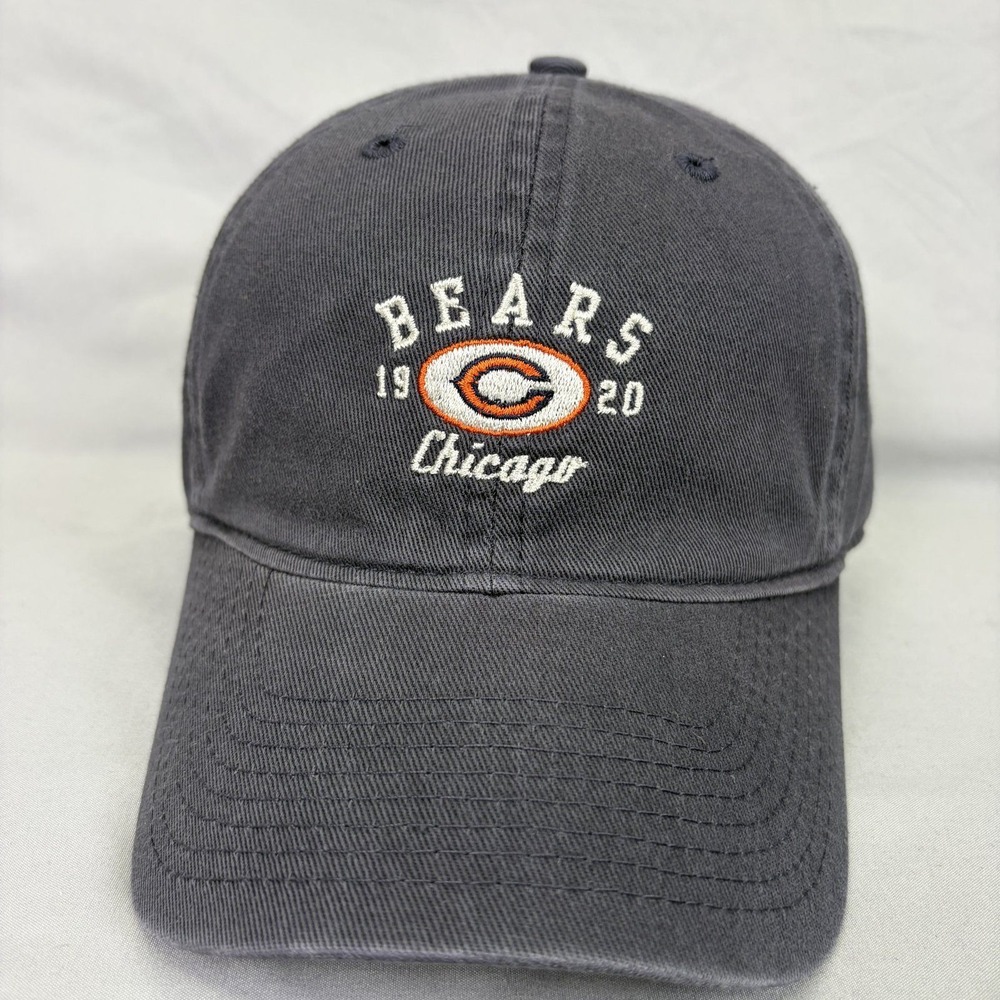 NFL Chicago Bears Baseball Cap Hat Mens OSFM Gray Embroidered Strapback